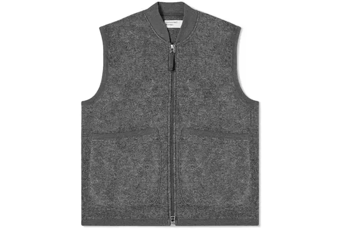 Công trình phổ thông zip wool fleece waistcoat