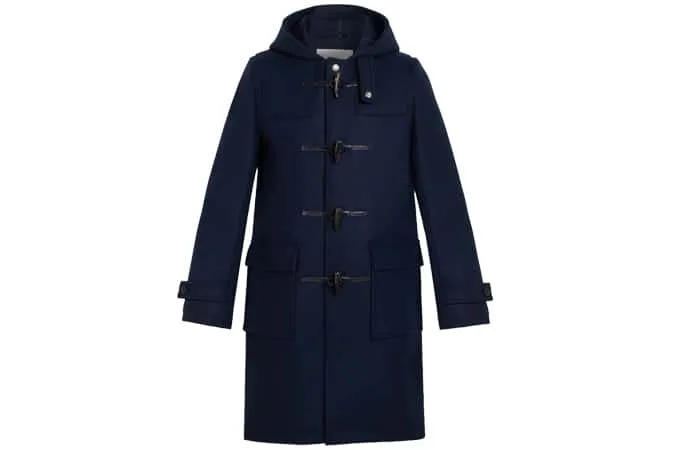 Weir dark navy wool duffle coat