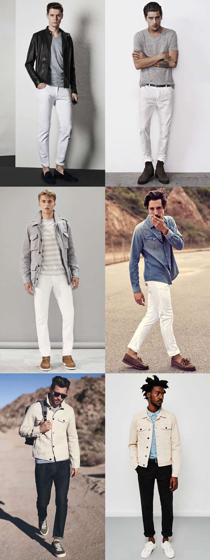 Mặc gì với mọi sắc thái của denim 8 Nam giới quần jean trắng lấy cảm hứng từ trang phục lookbook