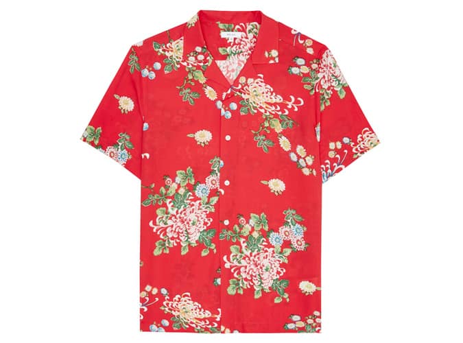 Những chiếc áo sơ mi hawaii tốt nhất nên mua vào năm 2022 4 Reiss mỏng tay áo sơ mi ngắn tay in hoa màu đỏ