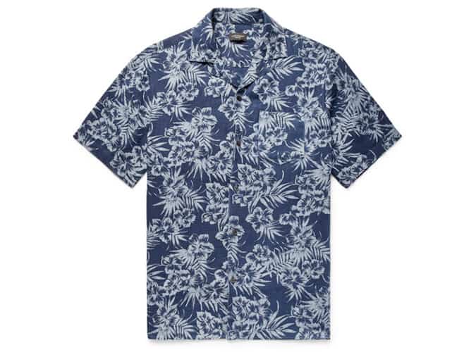 Những chiếc áo sơ mi hawaii tốt nhất nên mua vào năm 2022 13 Club monaco áo sơ mi linen có cổ in hình trại mỏng vừa vặn