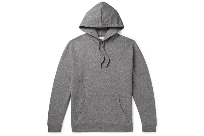 Sunspel mélange loopback cotton-jersey hoodie