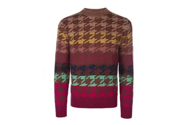 Paul smith knitwear - gradient wool-blend houndstooth sweater