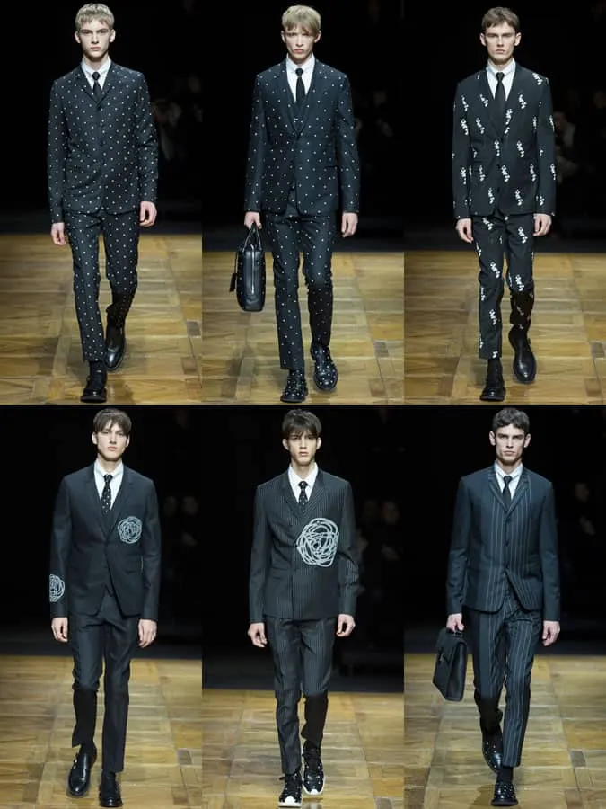 Chấm bi, sọc và hoa trên đường băng aw14 dior homme