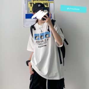 Áo thun Unisex tay lỡ Jteeman, áo tay lỡ nam nữ Unisex in hình hoạt hình, áo phông form rộng vải cotton thoáng mát JT07 6