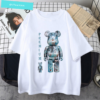 Áo thun unisex tay lỡ form rộng in hình bearbrick đẹp, áo phông unisex nam nữ, áo thun unisex vải cotton jteeman jt19 trắng