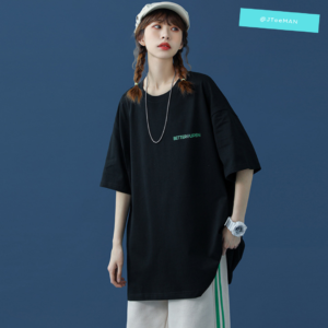 Áo thun Unisex tay lỡ form rộng in chữ X BEITOAEN, áo phông Unisex phong cách cá tính vải cotton JTeeMan JT24 Đen 2
