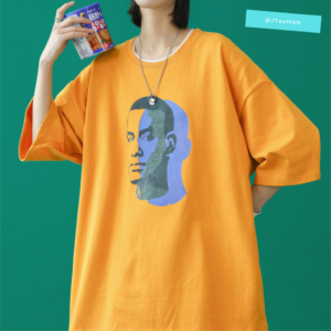Áo thun Unisex tay lỡ form rộng in hình khuôn mặt, áo phông Unisex nam nữ, áo thun Unisex vải cotton JTeeMan JT18 Vàng 3