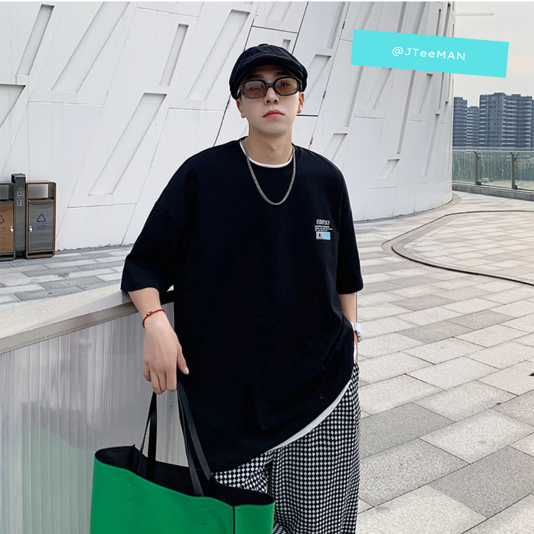 Áo thun nam cổ tròn jteeman, áo phông tay lỡ unisex phong cách hồng kông áo tay lỡ vải cotton cao cấp jt06 8 Áo thun nam cổ tròn jteeman, áo phông tay lỡ unisex phong cách hồng kông áo tay lỡ vải cotton cao cấp jt06 8