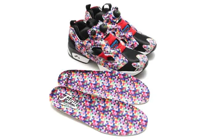 Reebok x atmos instapump fury / phase 1 pro neon digi camo pack trainers