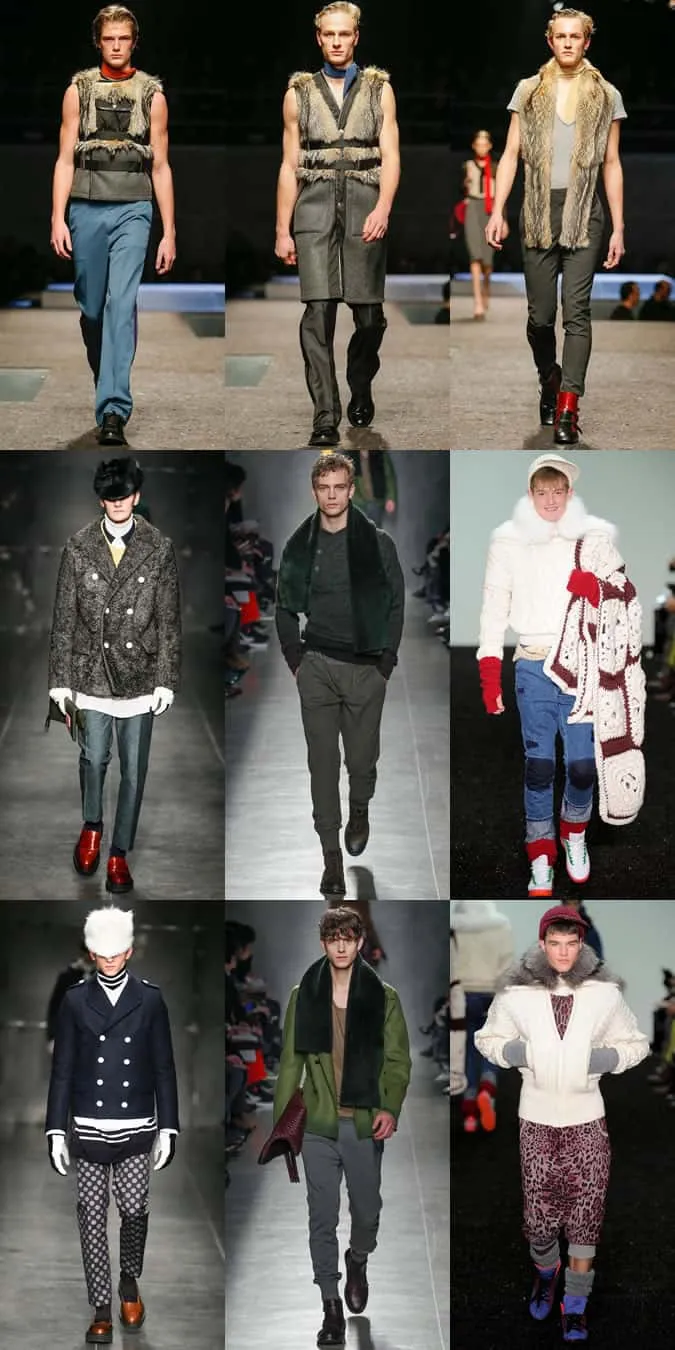 Phụ kiện lông thú trên đường băng aw14 menswear