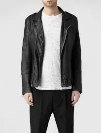 Alls paint griffin leather biker jacket