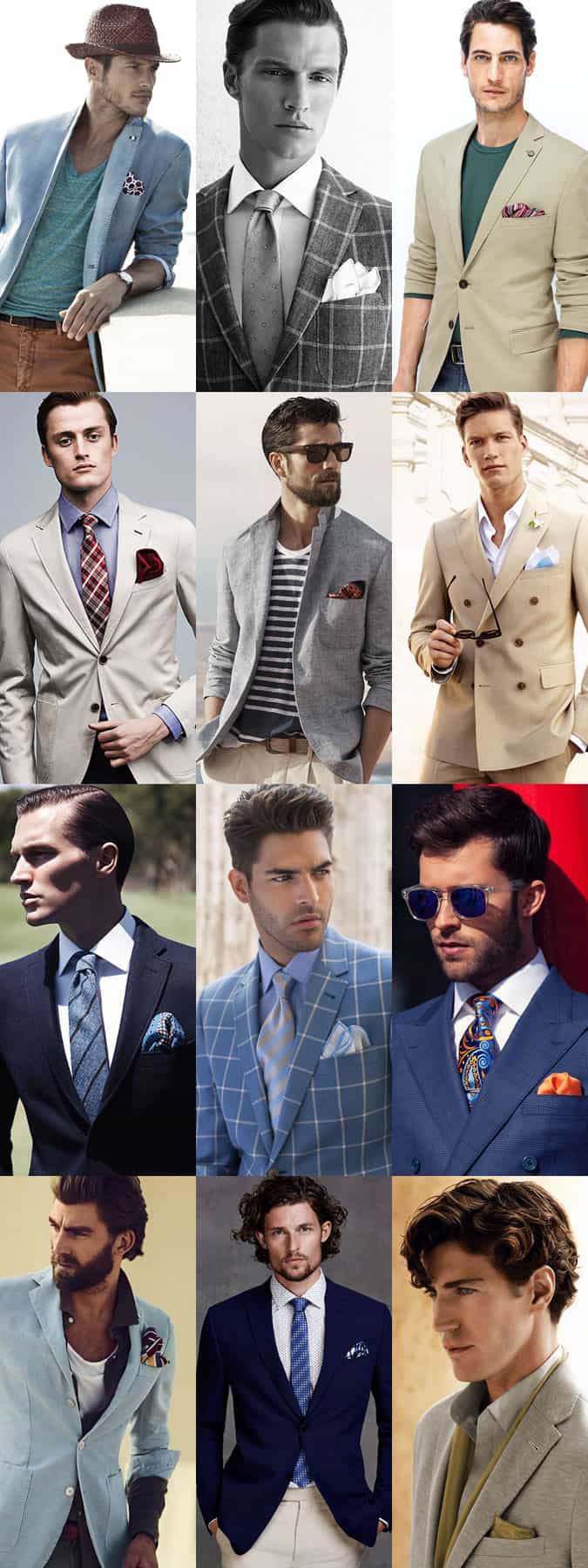 Nam giới Pocket Squares Outfit Inspiration Lookbook: Spring / Summer 2015