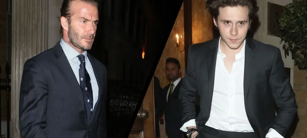 David và Brooklyn Beckham đối đầu trong hai bộ đồ rất khác nhau