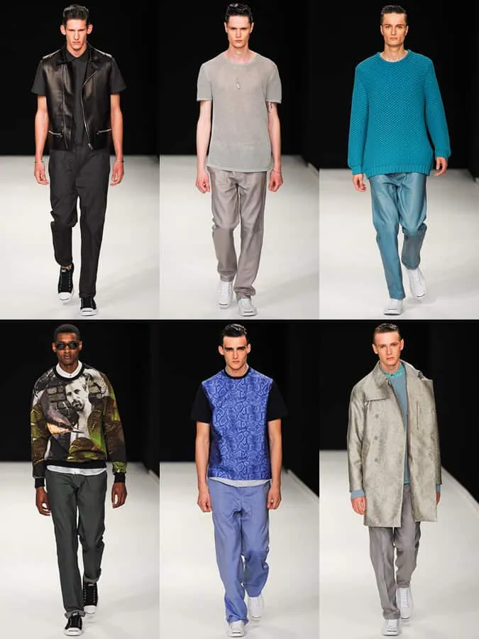 Richard nicoll leather & snakeskin pieces - ss14 menswear runways