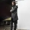 Norwegian rain double breasted herringbone raincoat