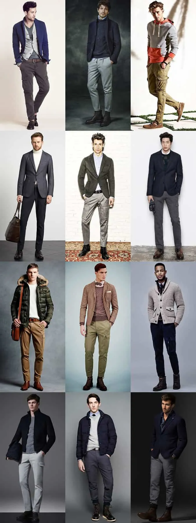 Quần âu nam slimline cargo pants outfit inspiration lookbook