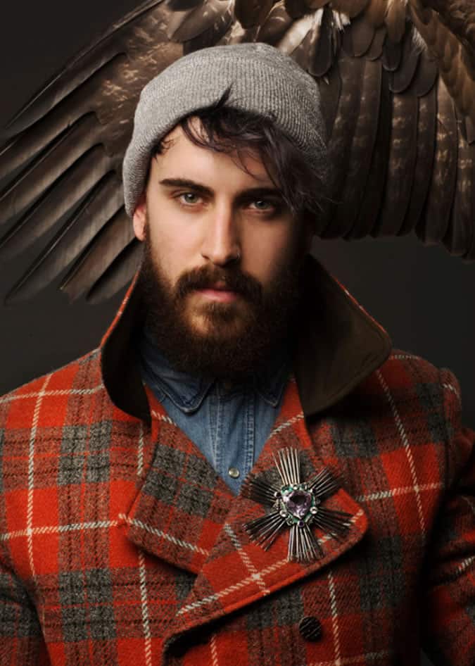 Ten30 harris áo khoác tartan vải tuýt