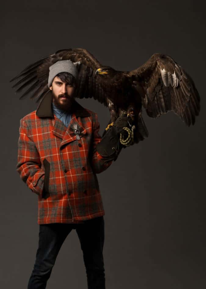 Ten30 harris áo khoác tartan vải tuýt