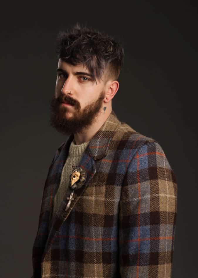 Ten30 harris áo khoác tartan vải tuýt