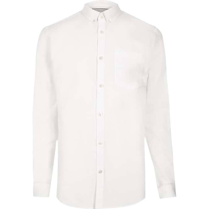 trắng-cotton-nút-xuống-oxford-shirt