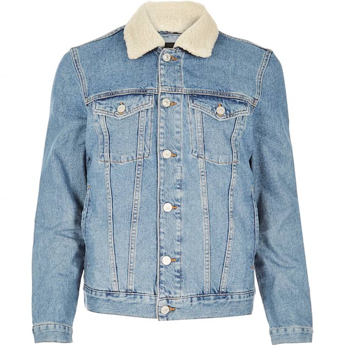 giữa-wash-denim-áo khoác-borg-có thể tháo rời-borg-cổ áo