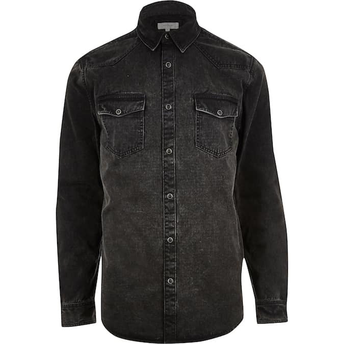 áo sơ mi denim-đen-đen đau khổ