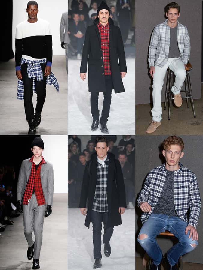 Áo sơ mi nam có cổ trên đường băng AW14
