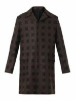 Kenzo Square- Print Wool Blend Coat