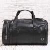 Fred perry black perforated barrel bag