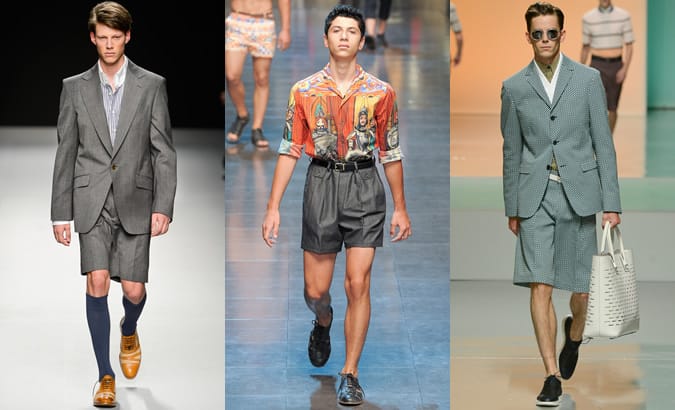 Xu hướng thời trang aw13 của nam giới: quần xếp ly 4 Quần short xếp ly nam