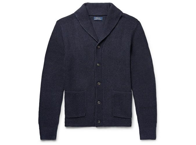Áo len cổ lọ POLO RALPH LAUREN Cardigan cotton có gân