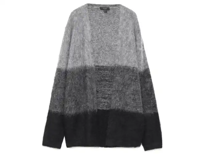 Fuzzy-textured cardigan