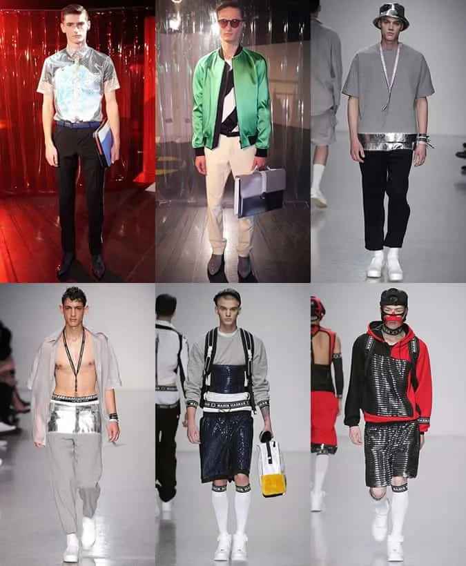 Kim loại và hoàn thiện bóng tại lc: m ss14 - nasir mazar, shaun samson và jonathan saunders