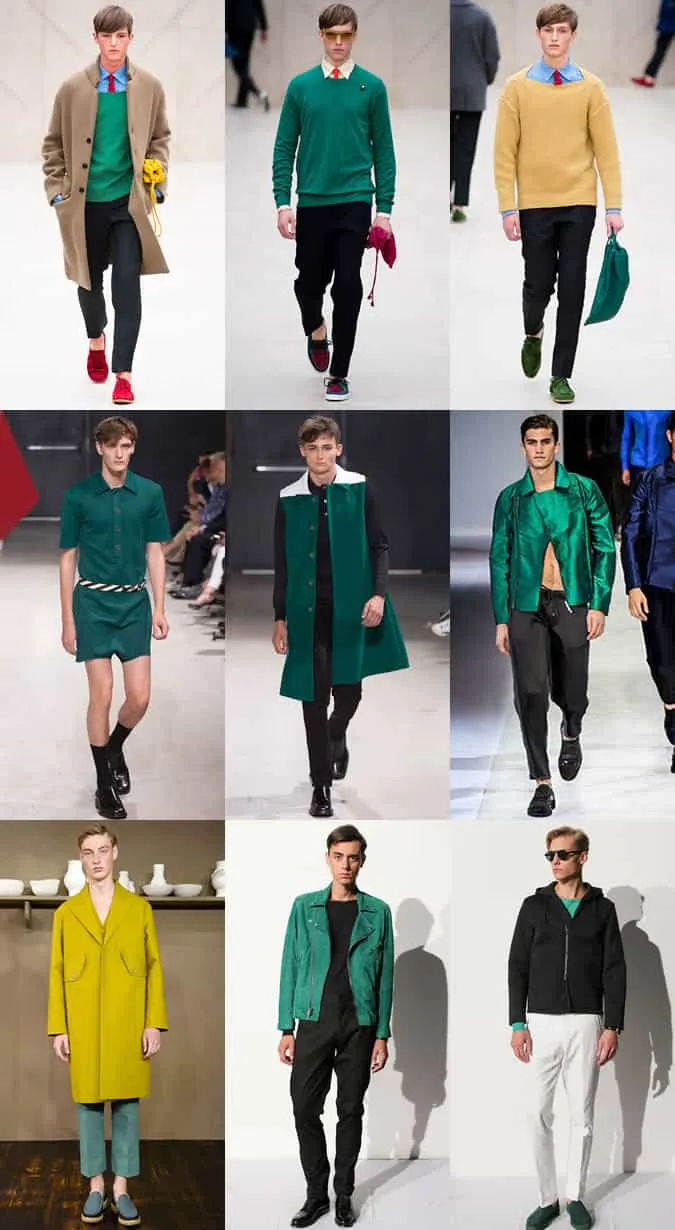 Xanh ngọc lục bảo: trên đường băng ss13 tại burberry, carven, raf simons, emporio armani và ovadia & sons