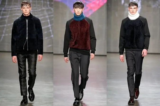 Quần áo dệt kim cắt sợi nam trên iceberg aw14 menswear runway