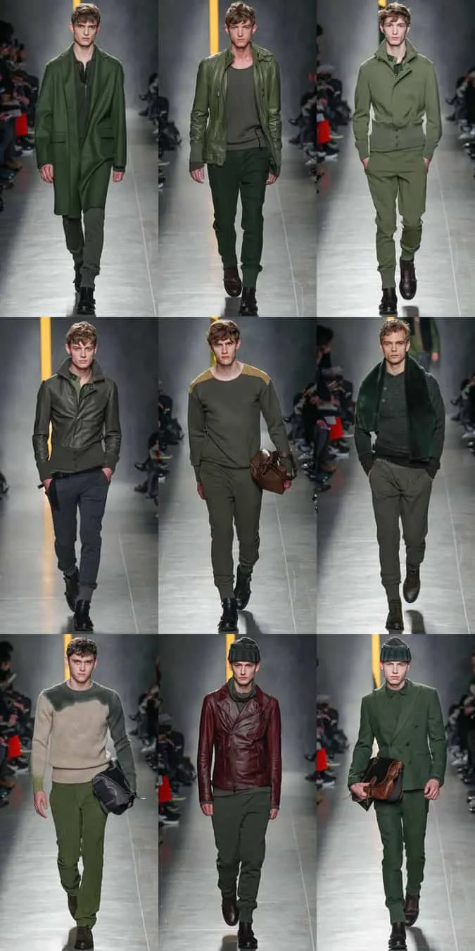 Bottega Veneta AW14 Menswear Runways - Green Colour Trend