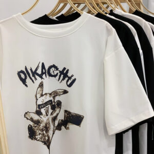 Áo thun Unisex tay lỡ form rộng in hình Pikachu dành cho nam nữ, áo phông unisex JTeeMan hiệu ứng Pikachu vải Cotton thoáng mát JT34_2