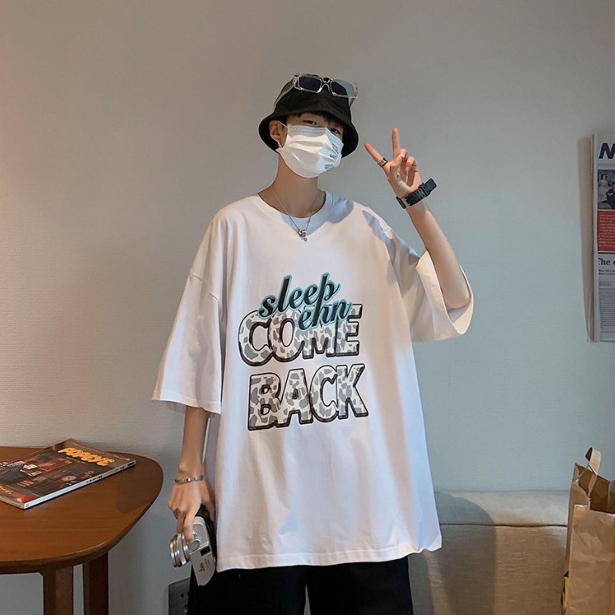 Áo thun unisex tay lỡ in chữ sleep come back, áo phông unisex freesize, áo thun unisex cotton nam nữ jteeman jt31 (4) Ao thun unisex tay lo in chu sleep come back ao phong unisex freesize ao thun unisex cotton nam nu jteeman jt31 4