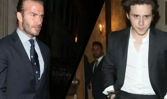 David và Brooklyn Beckham đối đầu trong hai bộ đồ rất khác nhau