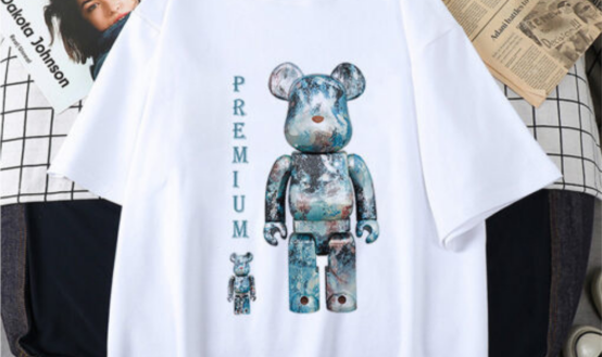 Áo thun Unisex tay lỡ form rộng in Hình BearBrick đẹp, áo phông Unisex nam nữ, áo thun Unisex vải cotton JTeeMan JT19 Trắng