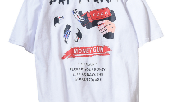 Áo thun Unisex tay lỡ nam nữ JTeeMan, áo phông Unisex form rộng cá tính, áo thun Unisex in DAFTPUNK MONEY vải cotton JT14 Trắng